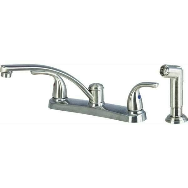 Globe Union 2 Metal Lever Handle Kitchen Faucet With Matching Side Sprayer F8F11034NP-JPA3